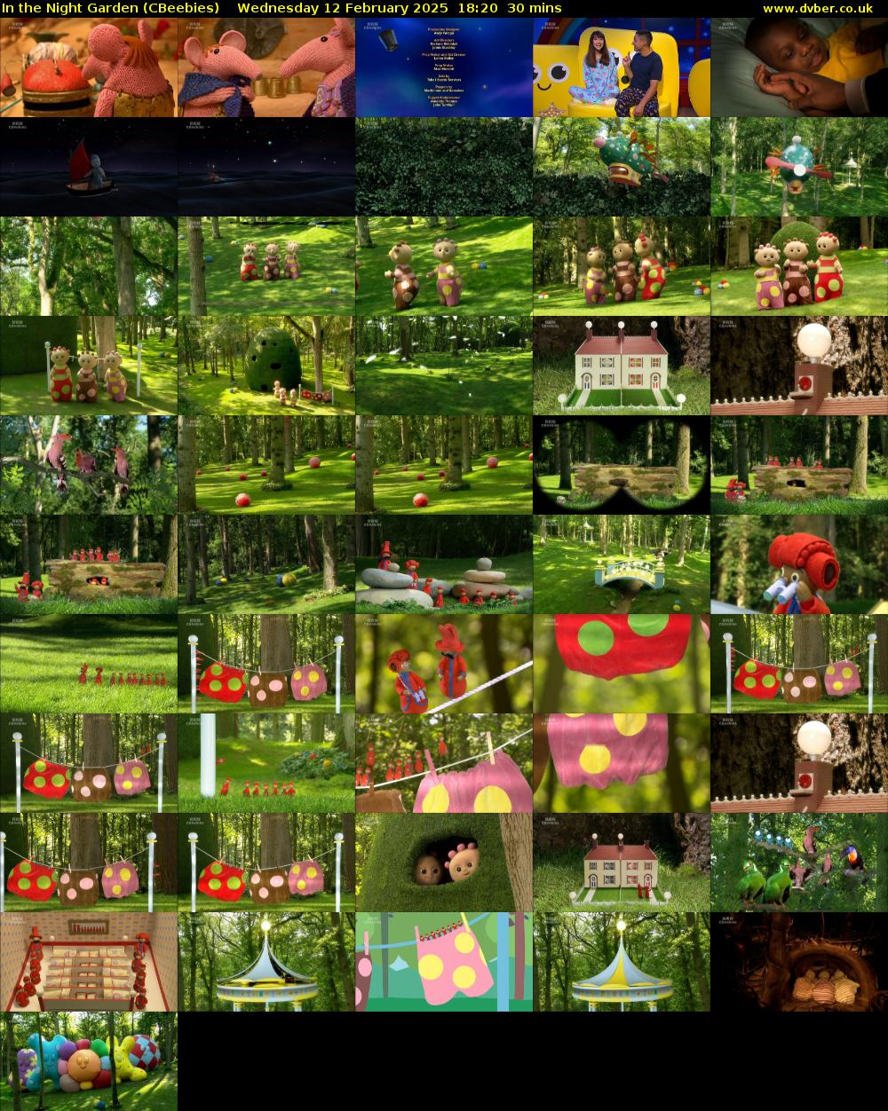 In the Night Garden (CBeebies) Wednesday 12 February 2025 18:20 - 18:50