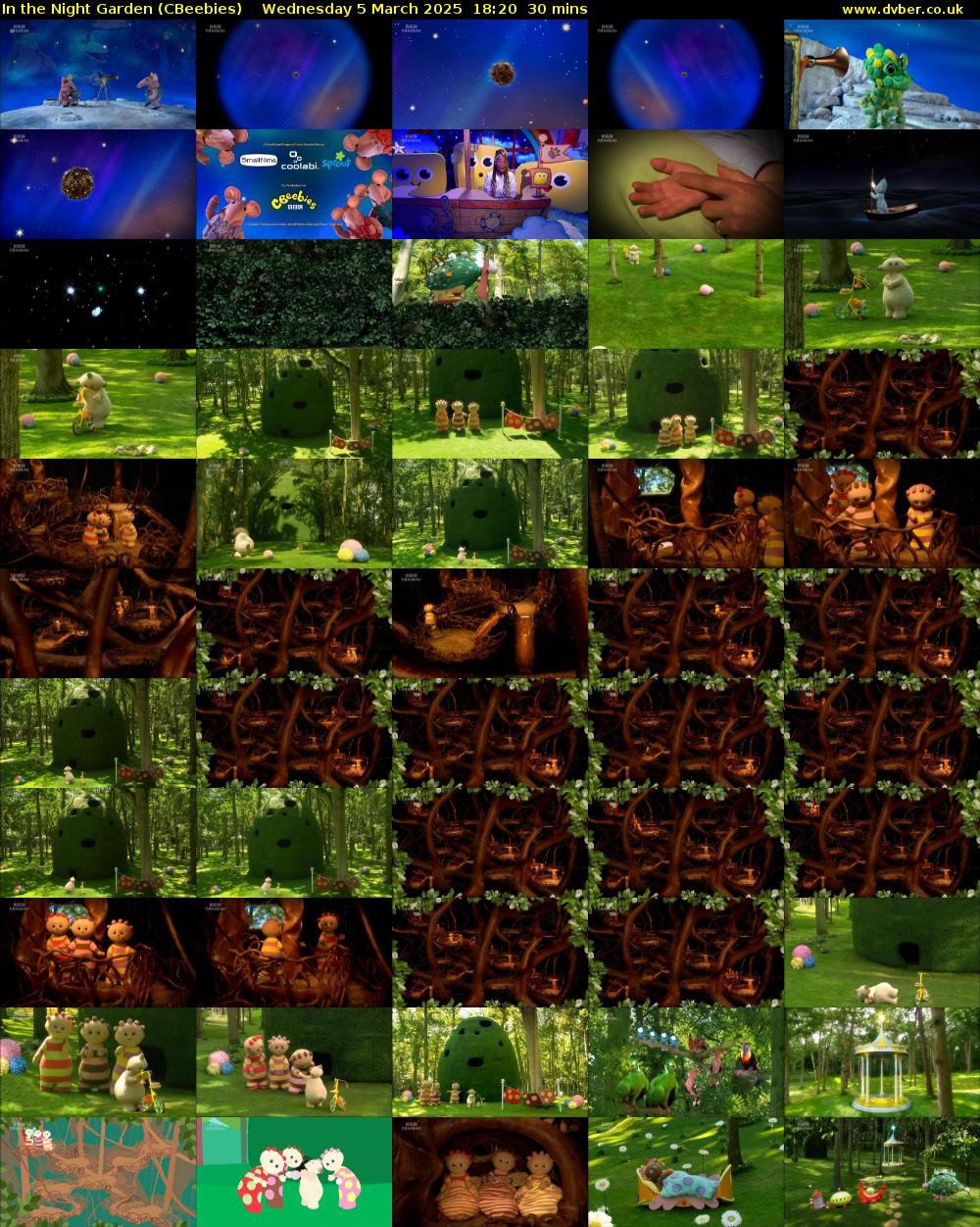 In the Night Garden (CBeebies) Wednesday 5 March 2025 18:20 - 18:50