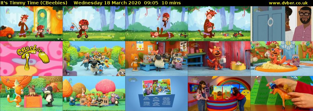 It's Timmy Time (CBeebies) Wednesday 18 March 2020 09:05 - 09:15