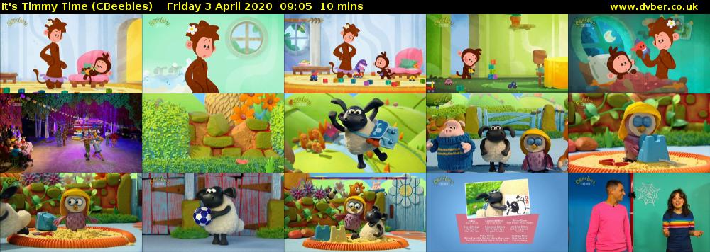It's Timmy Time (CBeebies) Friday 3 April 2020 09:05 - 09:15