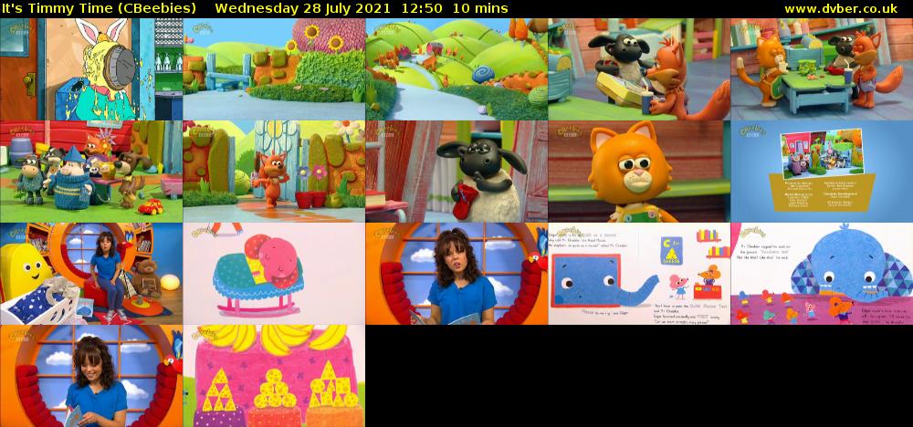 It's Timmy Time (CBeebies) Wednesday 28 July 2021 12:50 - 13:00