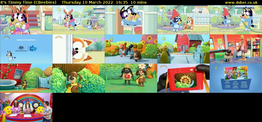 It's Timmy Time (CBeebies) Thursday 10 March 2022 16:35 - 16:45