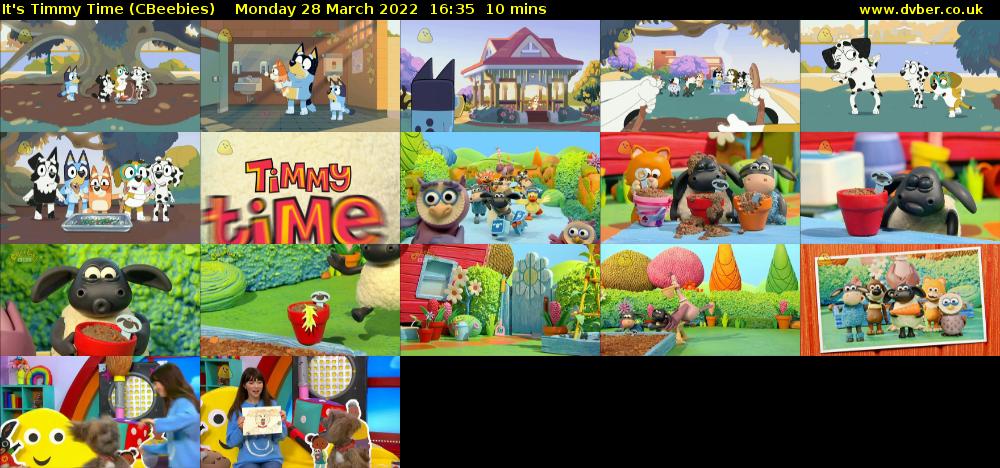 It's Timmy Time (CBeebies) Monday 28 March 2022 16:35 - 16:45