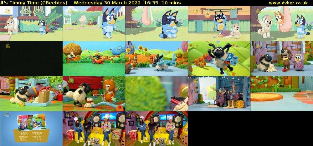It's Timmy Time (CBeebies) Wednesday 30 March 2022 16:35 - 16:45
