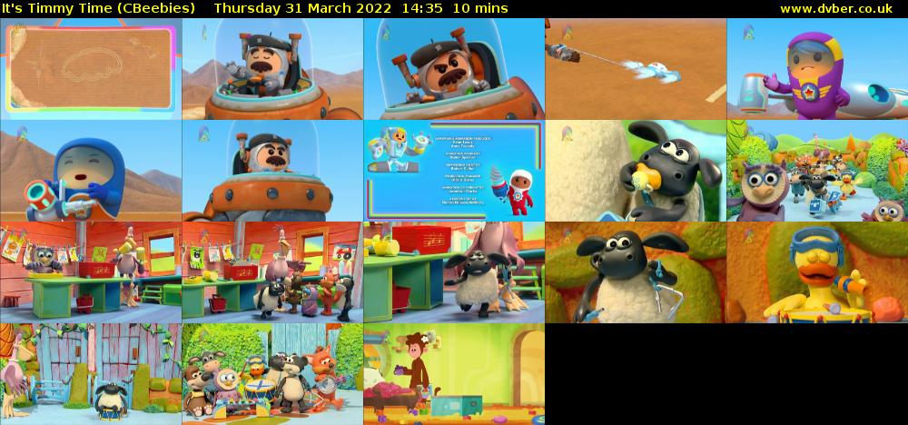 It's Timmy Time (CBeebies) Thursday 31 March 2022 14:35 - 14:45