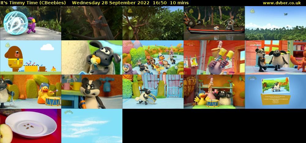 It's Timmy Time (CBeebies) Wednesday 28 September 2022 16:50 - 17:00