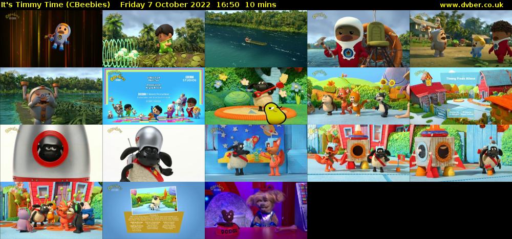 It's Timmy Time (CBeebies) Friday 7 October 2022 16:50 - 17:00