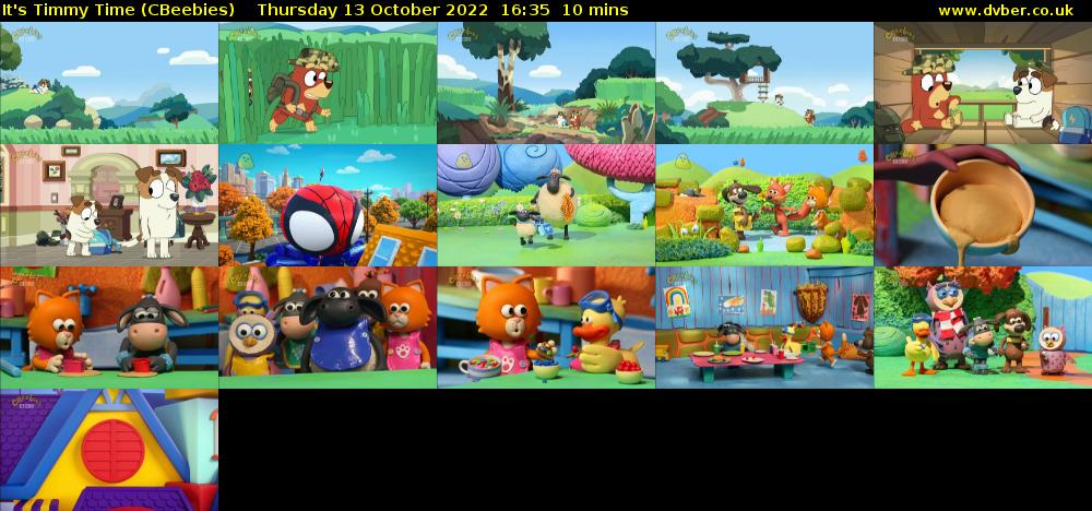 It's Timmy Time (CBeebies) Thursday 13 October 2022 16:35 - 16:45