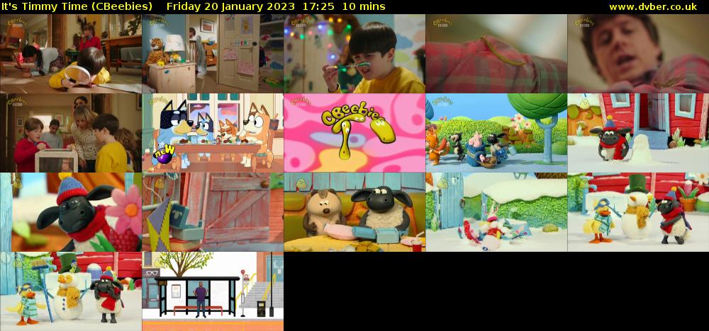It's Timmy Time (CBeebies) Friday 20 January 2023 17:25 - 17:35