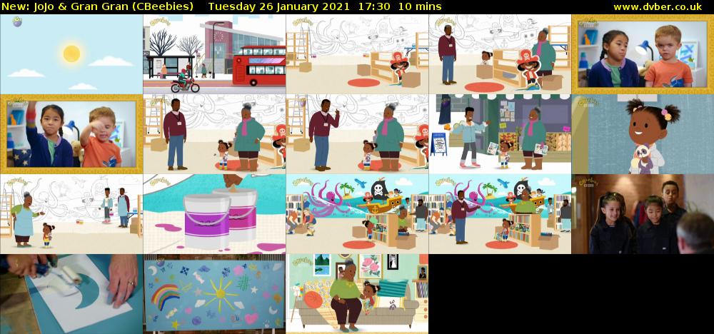 JoJo & Gran Gran (CBeebies) Tuesday 26 January 2021 17:30 - 17:40