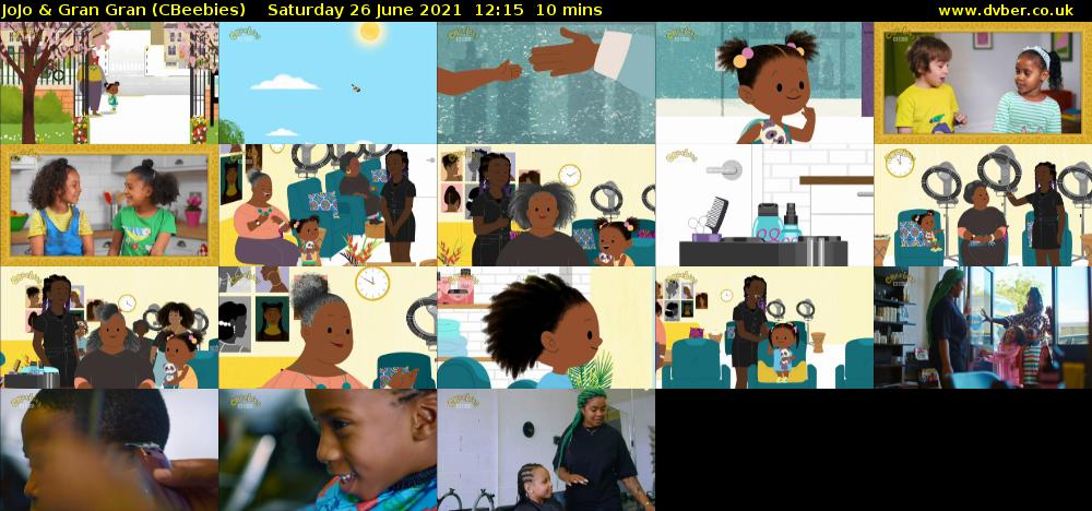 JoJo & Gran Gran (CBeebies) Saturday 26 June 2021 12:15 - 12:25