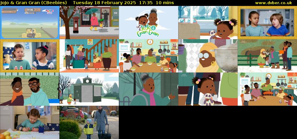 JoJo & Gran Gran (CBeebies) Tuesday 18 February 2025 17:35 - 17:45