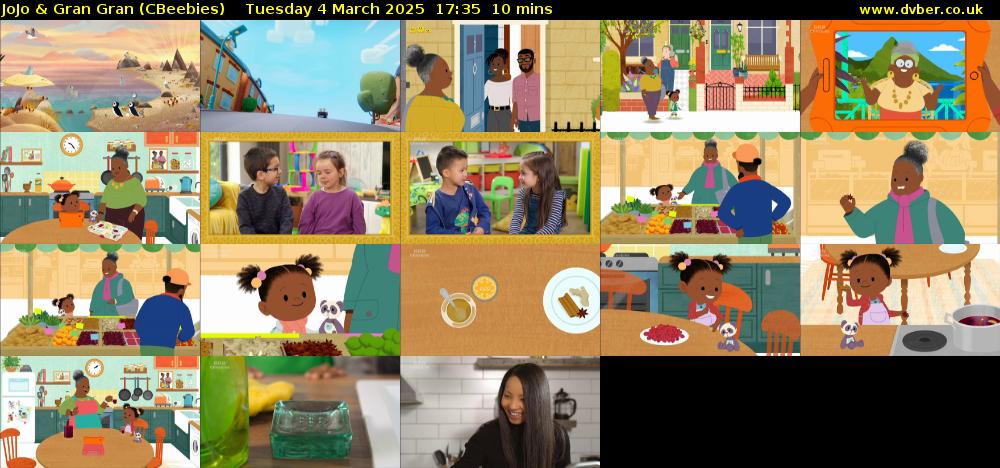 JoJo & Gran Gran (CBeebies) Tuesday 4 March 2025 17:35 - 17:45