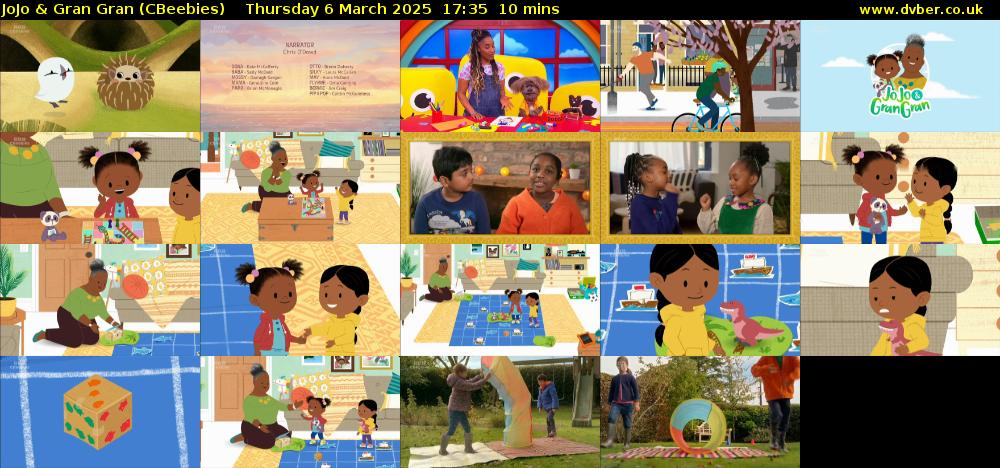 JoJo & Gran Gran (CBeebies) Thursday 6 March 2025 17:35 - 17:45