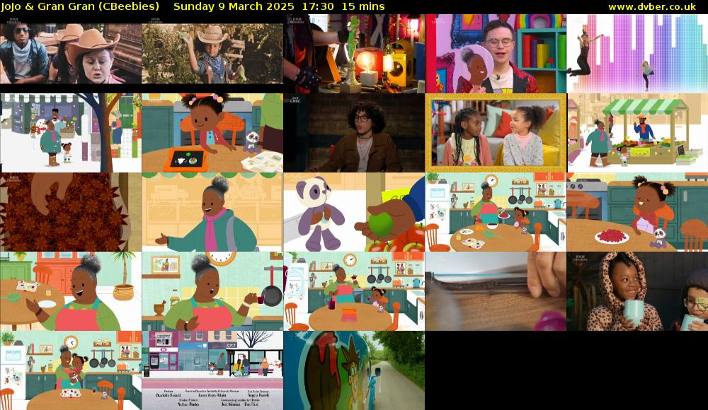 JoJo & Gran Gran (CBeebies) Sunday 9 March 2025 17:30 - 17:45