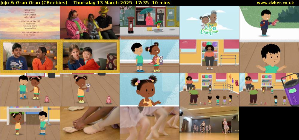 JoJo & Gran Gran (CBeebies) Thursday 13 March 2025 17:35 - 17:45