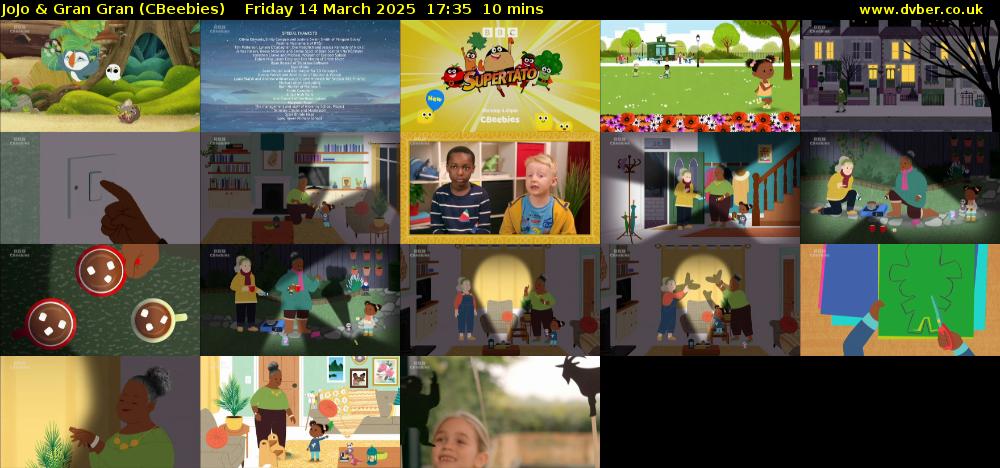 JoJo & Gran Gran (CBeebies) Friday 14 March 2025 17:35 - 17:45