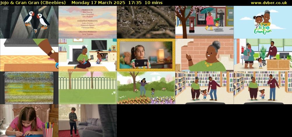 JoJo & Gran Gran (CBeebies) Monday 17 March 2025 17:35 - 17:45