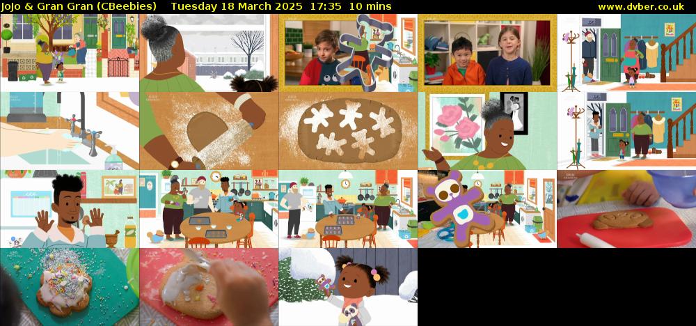 JoJo & Gran Gran (CBeebies) Tuesday 18 March 2025 17:35 - 17:45