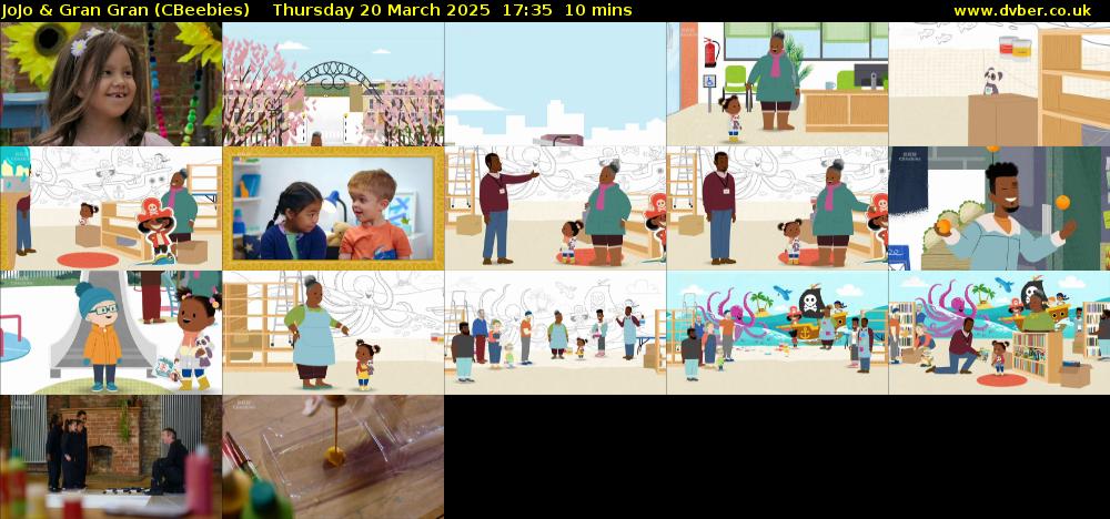 JoJo & Gran Gran (CBeebies) Thursday 20 March 2025 17:35 - 17:45