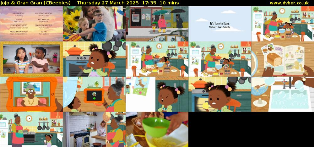 JoJo & Gran Gran (CBeebies) Thursday 27 March 2025 17:35 - 17:45