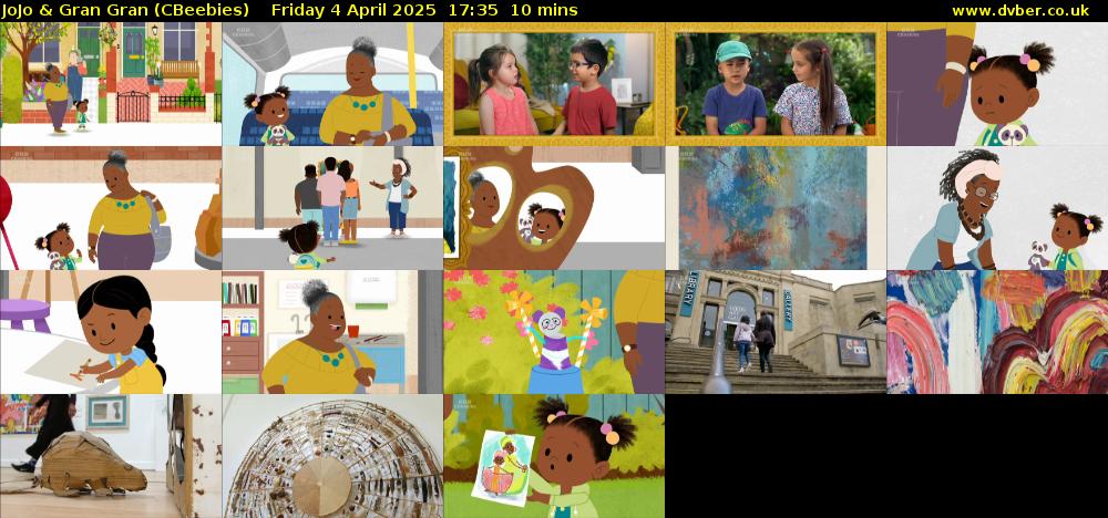 JoJo & Gran Gran (CBeebies) Friday 4 April 2025 17:35 - 17:45