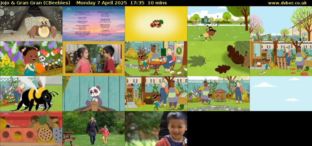 JoJo & Gran Gran (CBeebies) Monday 7 April 2025 17:35 - 17:45