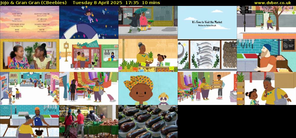 JoJo & Gran Gran (CBeebies) Tuesday 8 April 2025 17:35 - 17:45
