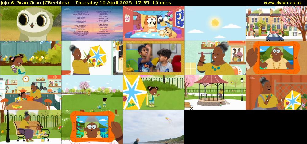 JoJo & Gran Gran (CBeebies) Thursday 10 April 2025 17:35 - 17:45