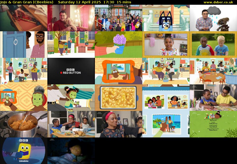 JoJo & Gran Gran (CBeebies) Saturday 12 April 2025 17:30 - 17:45