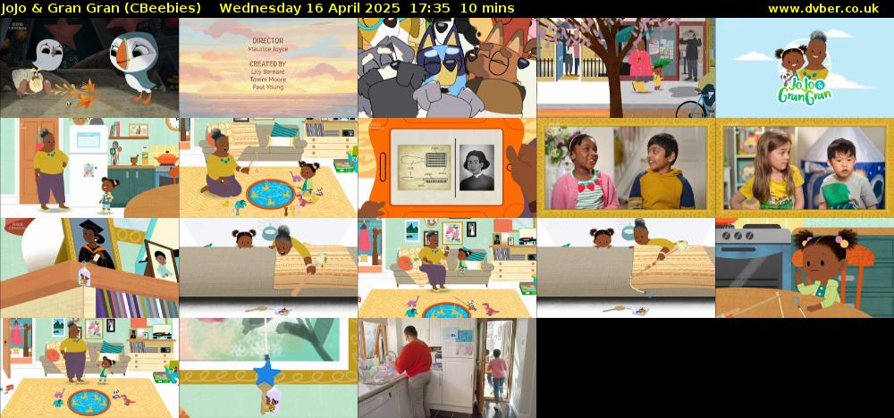 JoJo & Gran Gran (CBeebies) Wednesday 16 April 2025 17:35 - 17:45