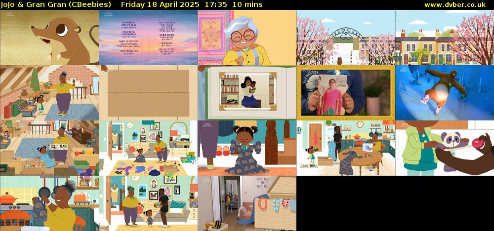 JoJo & Gran Gran (CBeebies) Friday 18 April 2025 17:35 - 17:45