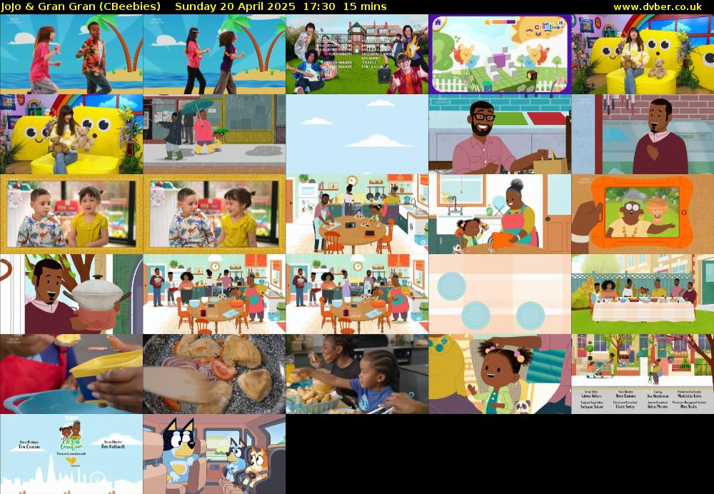 JoJo & Gran Gran (CBeebies) Sunday 20 April 2025 17:30 - 17:45