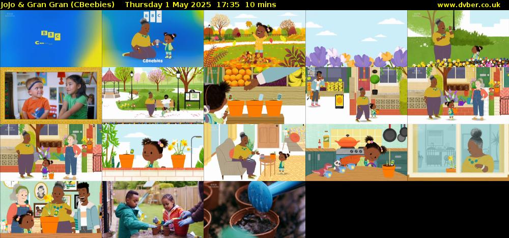 JoJo & Gran Gran (CBeebies) Thursday 1 May 2025 17:35 - 17:45