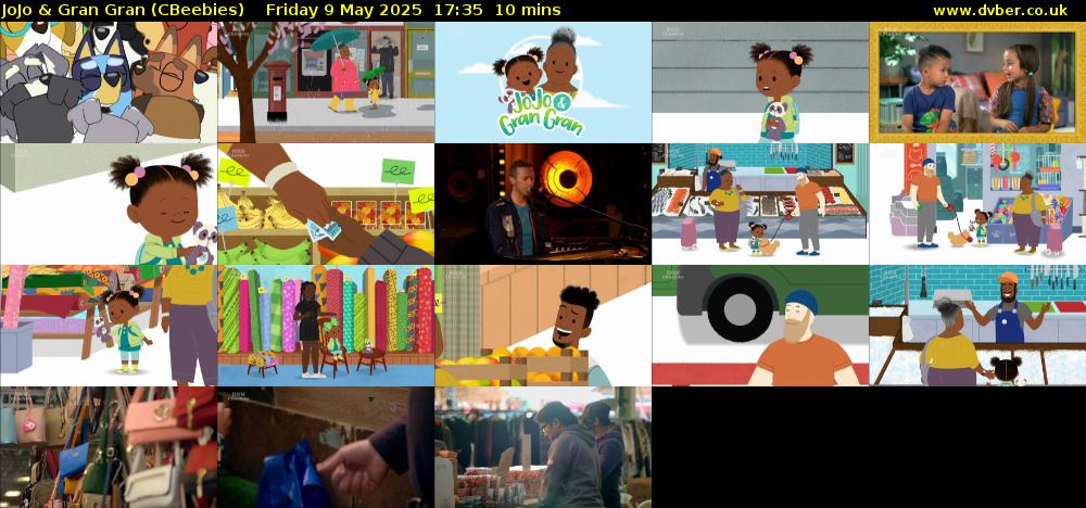 JoJo & Gran Gran (CBeebies) Friday 9 May 2025 17:35 - 17:45