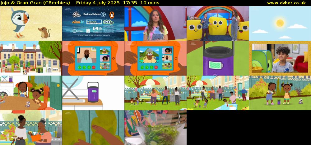 JoJo & Gran Gran (CBeebies) Friday 4 July 2025 17:35 - 17:45