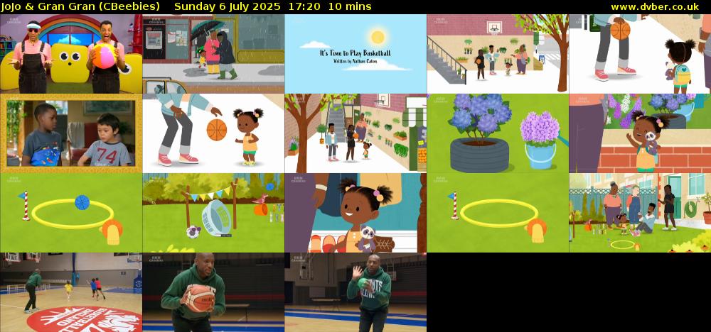JoJo & Gran Gran (CBeebies) Sunday 6 July 2025 17:20 - 17:30