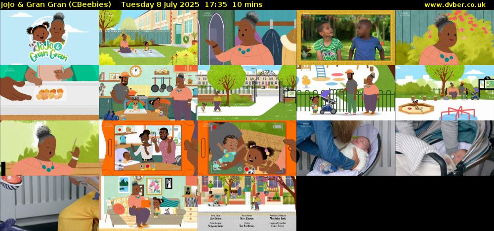 JoJo & Gran Gran (CBeebies) Tuesday 8 July 2025 17:35 - 17:45