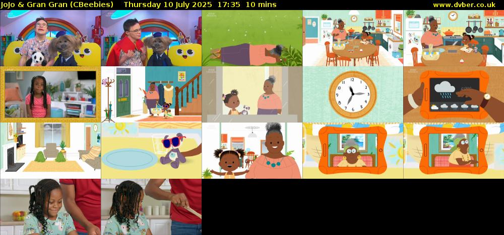 JoJo & Gran Gran (CBeebies) Thursday 10 July 2025 17:35 - 17:45