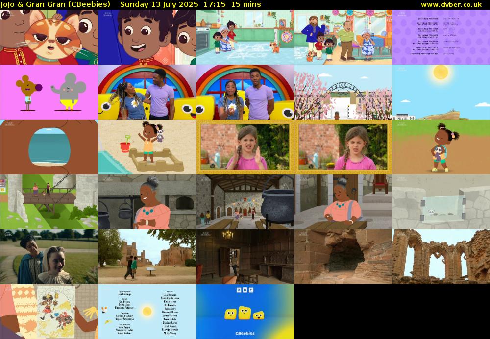 JoJo & Gran Gran (CBeebies) Sunday 13 July 2025 17:15 - 17:30