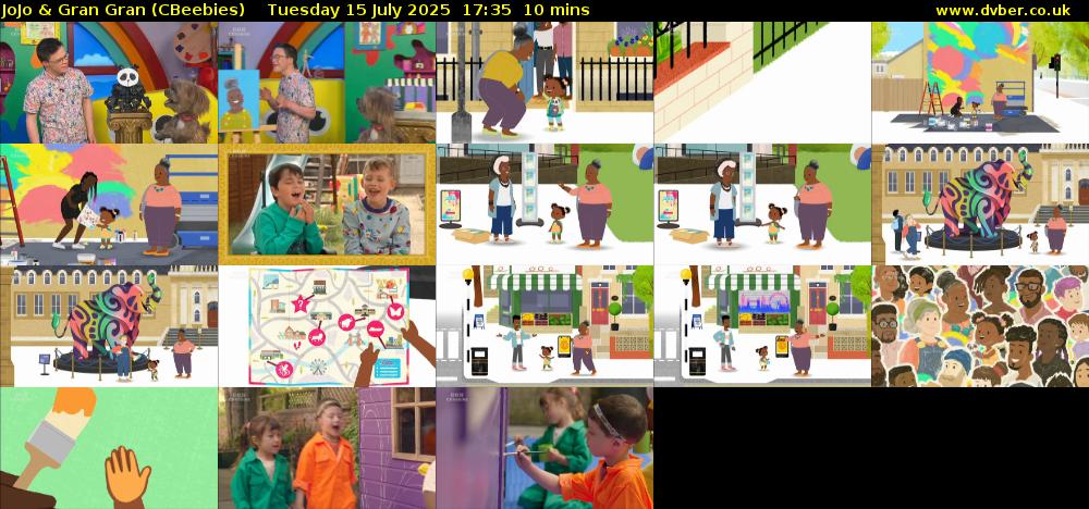 JoJo & Gran Gran (CBeebies) Tuesday 15 July 2025 17:35 - 17:45