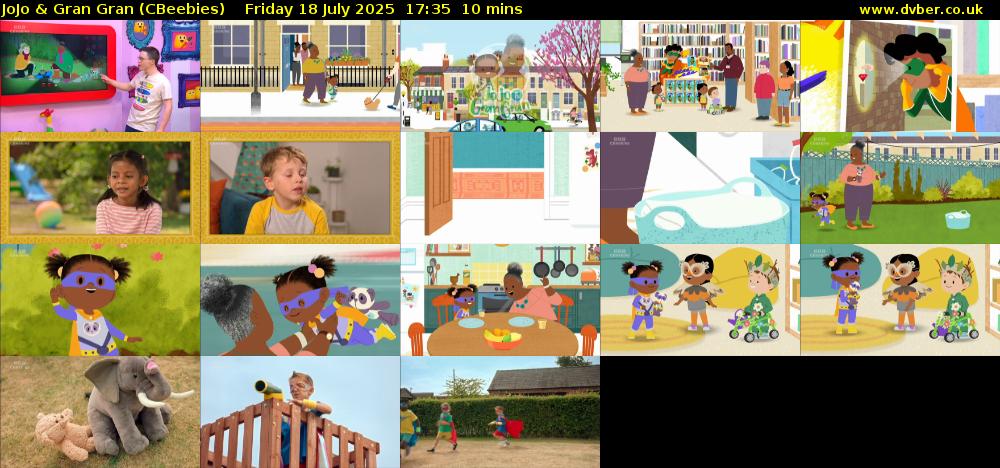 JoJo & Gran Gran (CBeebies) Friday 18 July 2025 17:35 - 17:45