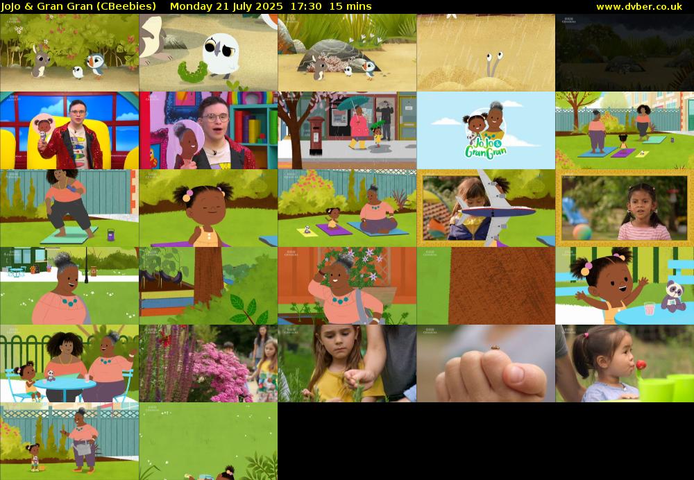 JoJo & Gran Gran (CBeebies) Monday 21 July 2025 17:30 - 17:45