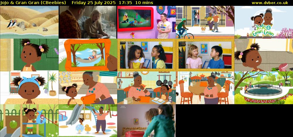 JoJo & Gran Gran (CBeebies) Friday 25 July 2025 17:35 - 17:45
