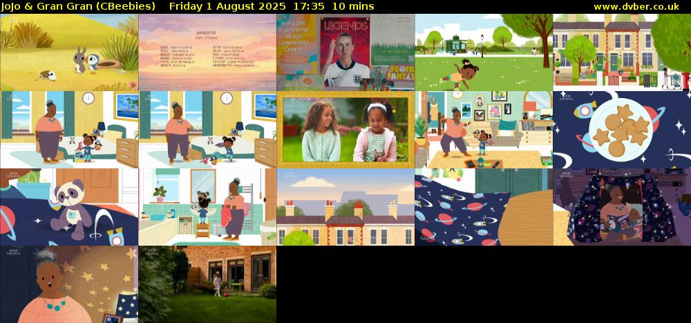 JoJo & Gran Gran (CBeebies) Friday 1 August 2025 17:35 - 17:45