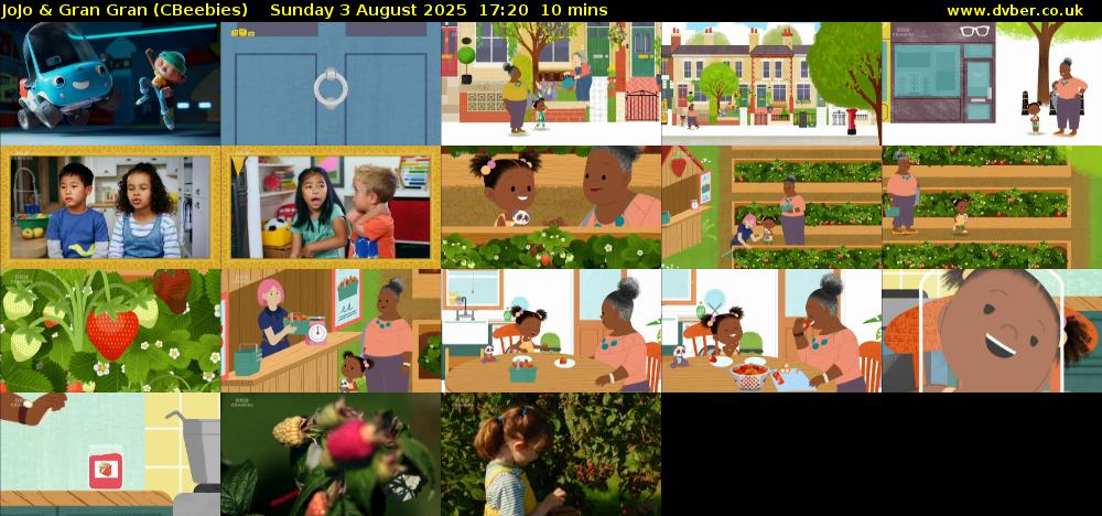 JoJo & Gran Gran (CBeebies) Sunday 3 August 2025 17:20 - 17:30