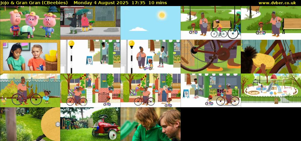 JoJo & Gran Gran (CBeebies) Monday 4 August 2025 17:35 - 17:45