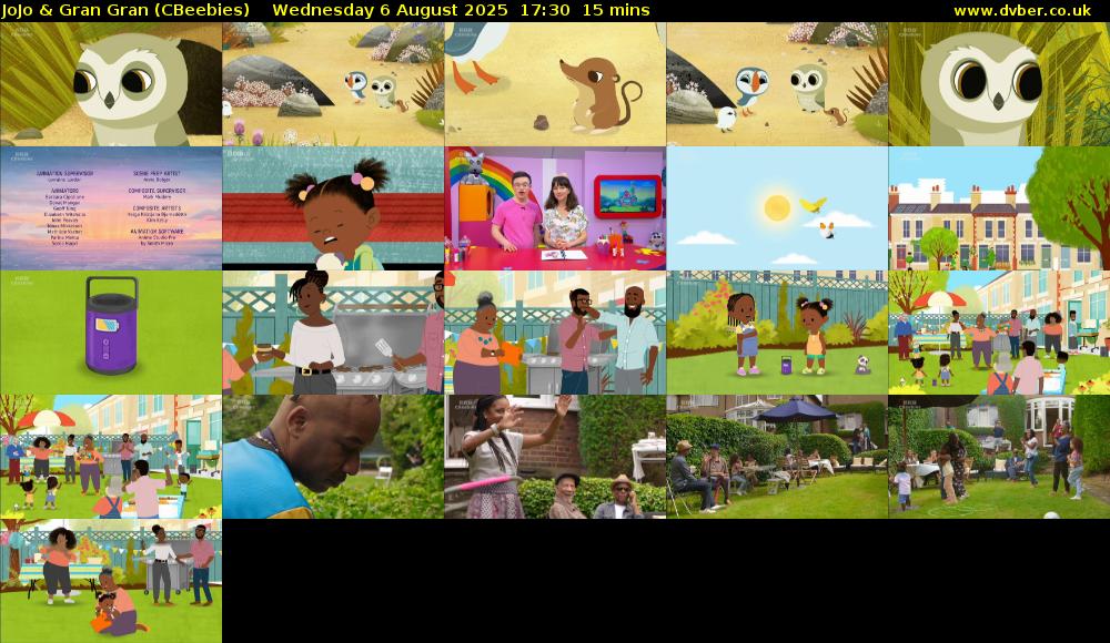 JoJo & Gran Gran (CBeebies) Wednesday 6 August 2025 17:30 - 17:45