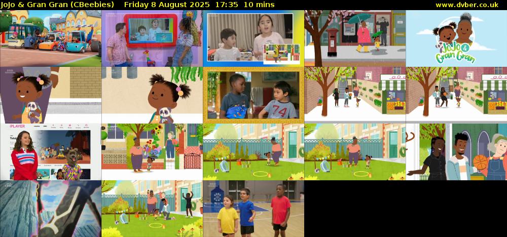 JoJo & Gran Gran (CBeebies) Friday 8 August 2025 17:35 - 17:45