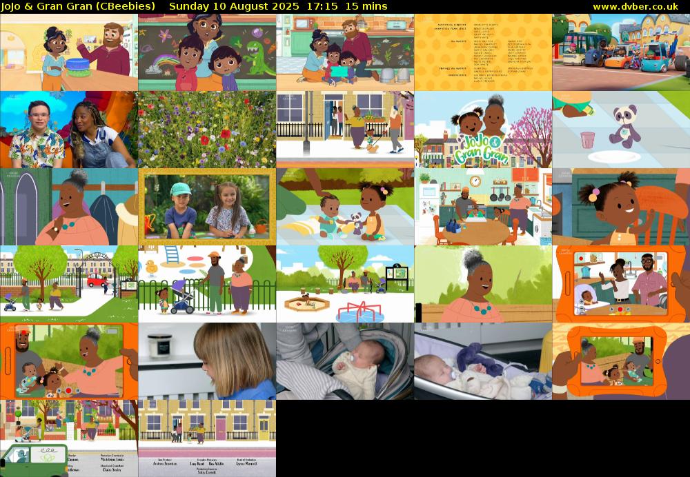 JoJo & Gran Gran (CBeebies) Sunday 10 August 2025 17:15 - 17:30